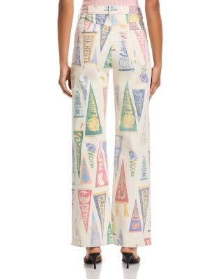 The Maven Sneak High Rise Wide Leg Jeans in Pep Rally