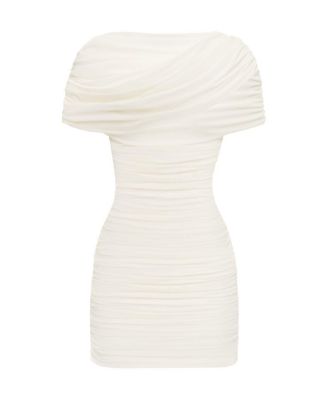 The Draped Shoulder Mini Dress