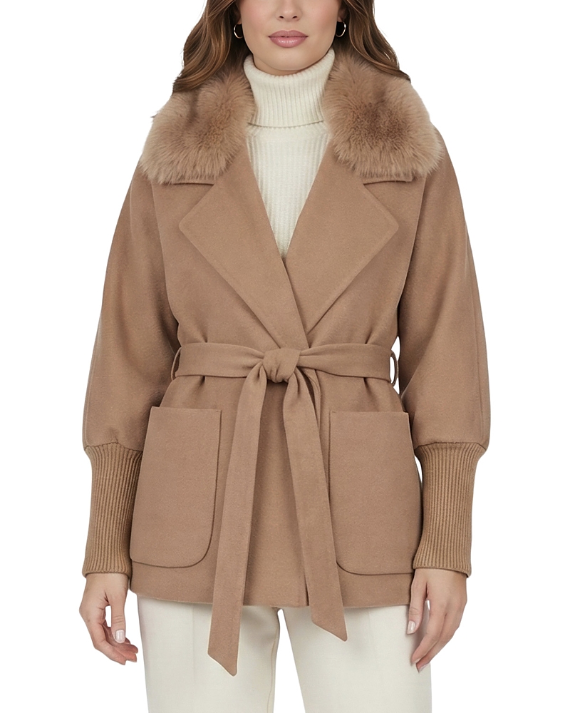 Gorski Fabric Jacket with Detachable Shearling Lamb Collar