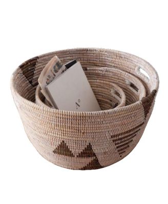 Oval Storage Basket Graphic Print - Set of 3