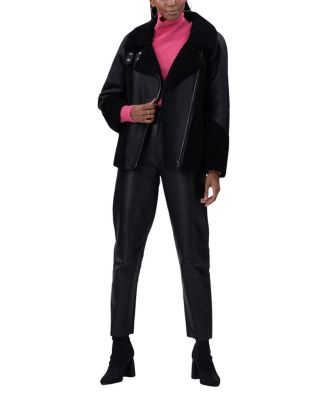  Shearling Lamb Zip Moto Jacket