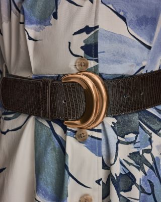 Puff Sleeve Midi Shirt Dress