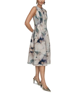 Sleeveless Watercolor Floral Midi Dress
