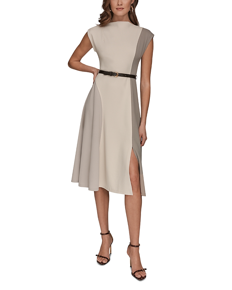 Donna Karan Color Block A Line Dress