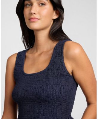  Air Linen Smocked Tank