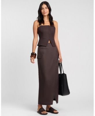  Air Linen Straight Neck Top