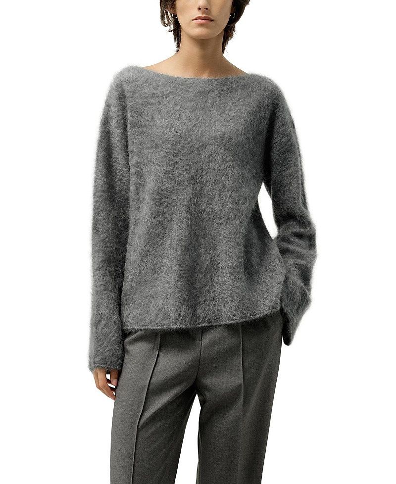 Lilysilk Boat-Neck Brushed Cashmere Sweater