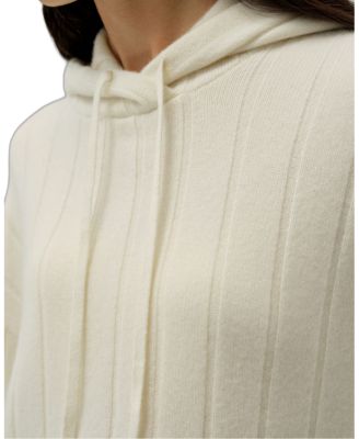  Ribbed Hooded Knit Top