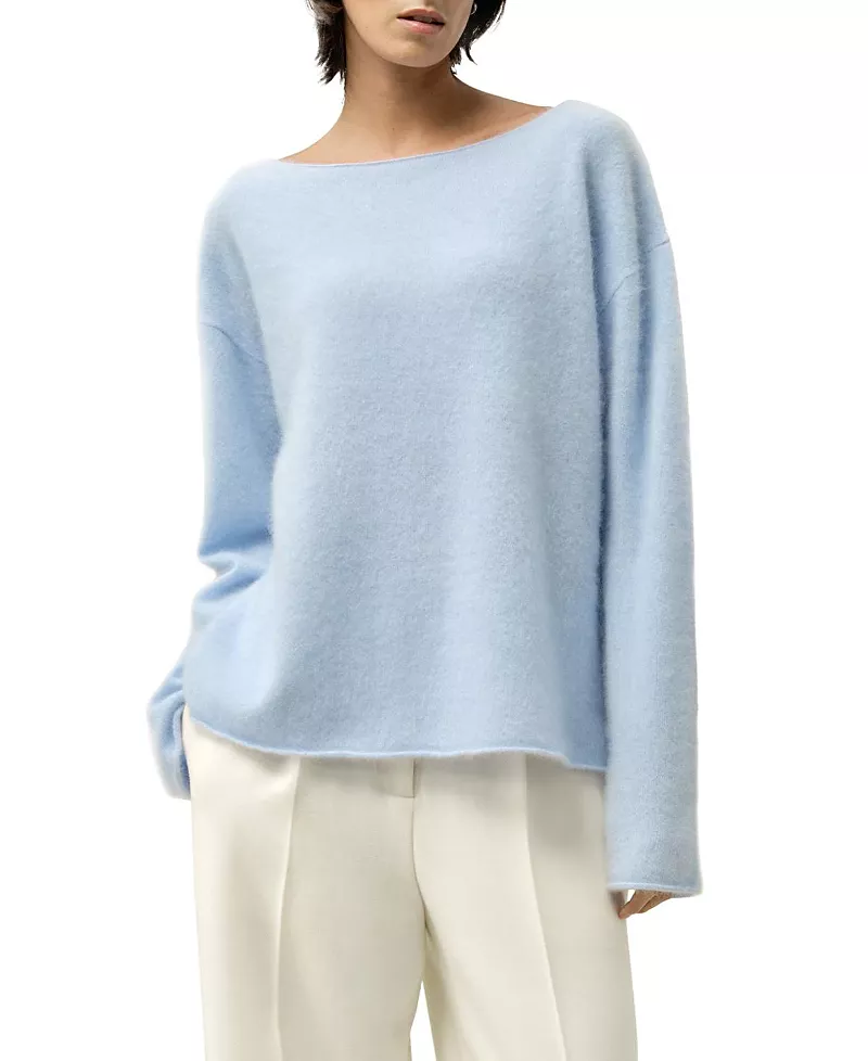 Lilysilk Boat-Neck Brushed Cashmere Sweater