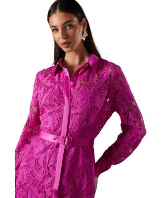 Lace Long Sleeve Shirt Dress