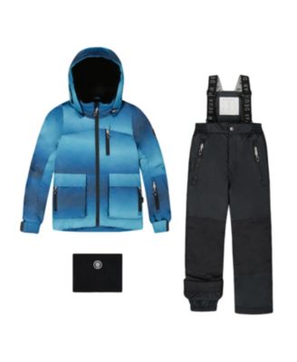 Boys' Two-Piece Play Snowsuit with Printed Jacket and Solid Pant - Little Kid