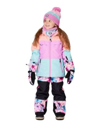 Girls' Two-Piece Teknik Snowsuit with Colorblocked Jacket - Big Kid