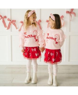 Girls' Coquette Merry Christmas Knit Sweater - Little Kid, Big Kid