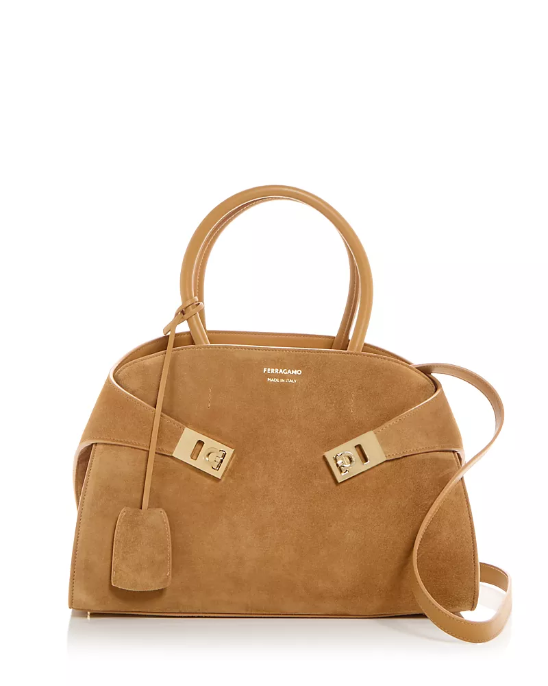 Ferragamo Hug Suede Shoulder Bag