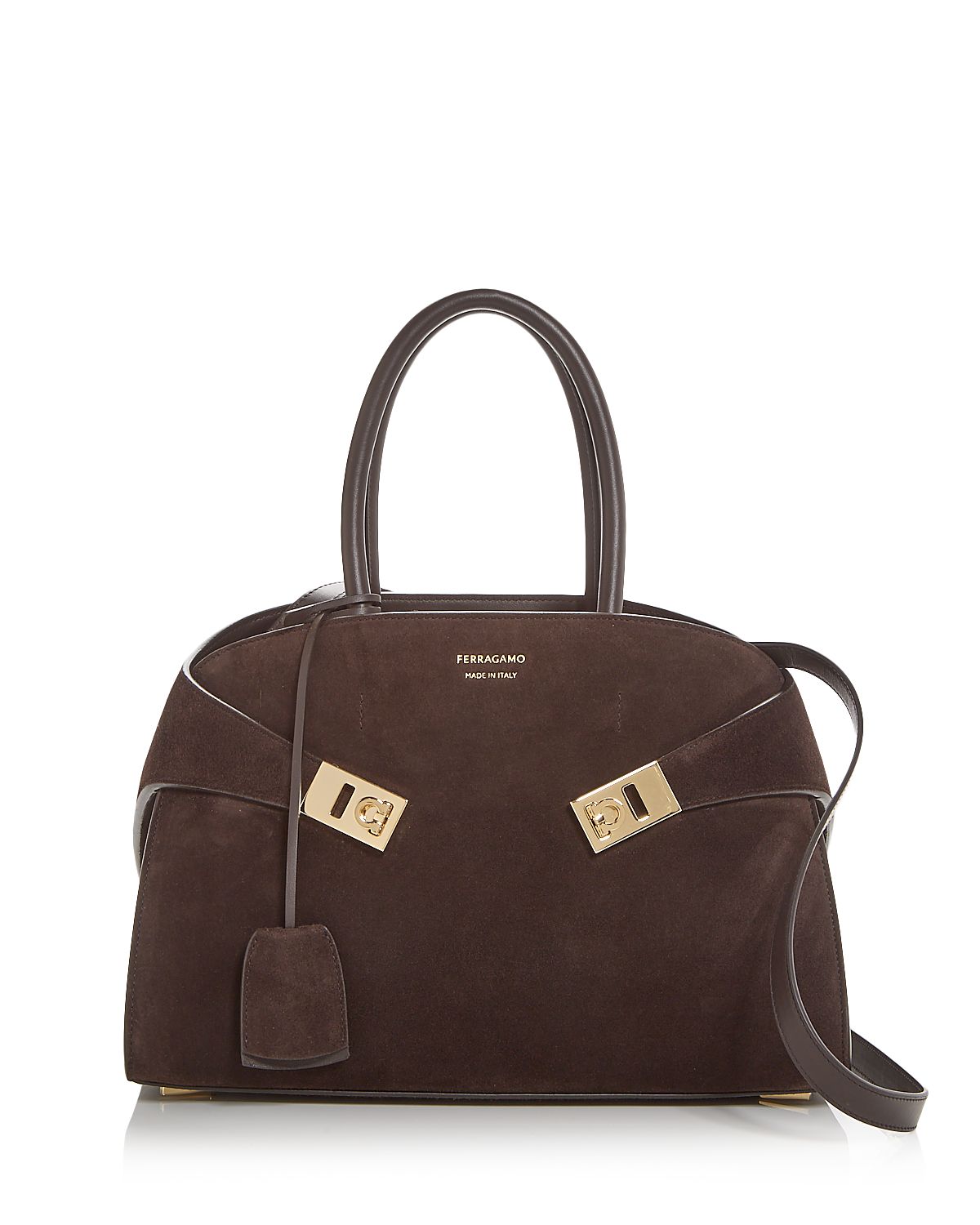 Ferragamo Hug Suede Shoulder Bag