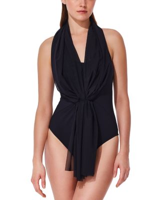 V Neck One Piece Swimsuit