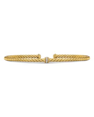 Micro Cablespira&reg; Flex Center Station Bracelet in 18K Yellow Gold, 2.6mm