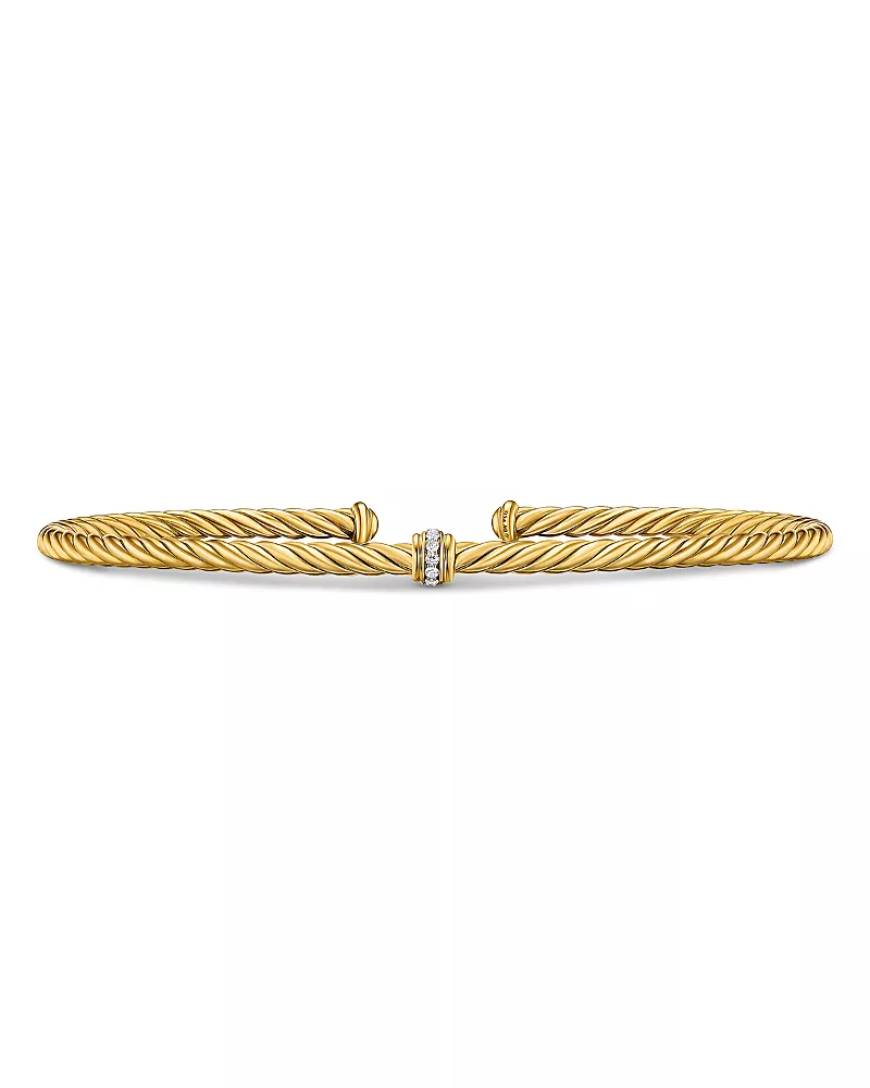 Micro Cablespira Flex Center Station Bracelet in 18K Yellow Gold, 2.6mm