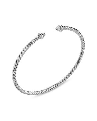 Micro Cable Flex&reg; Bracelet in Sterling Silver with Diamonds, 2.6mm