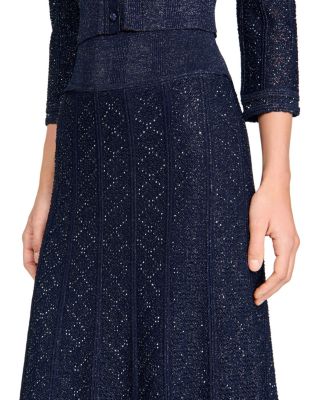 Rhinestone Knit Maxi Skirt