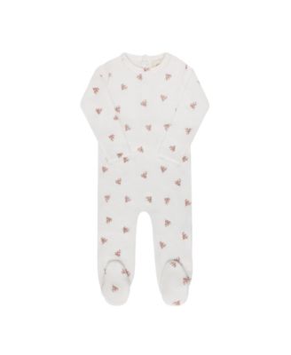  Unisex Velour Leaf Pattern Collection Footie - Baby
