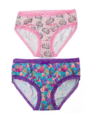 Girls' Lace Trim Slumber Party Underwear, Pack of 2 - Little Kid, Big Kid