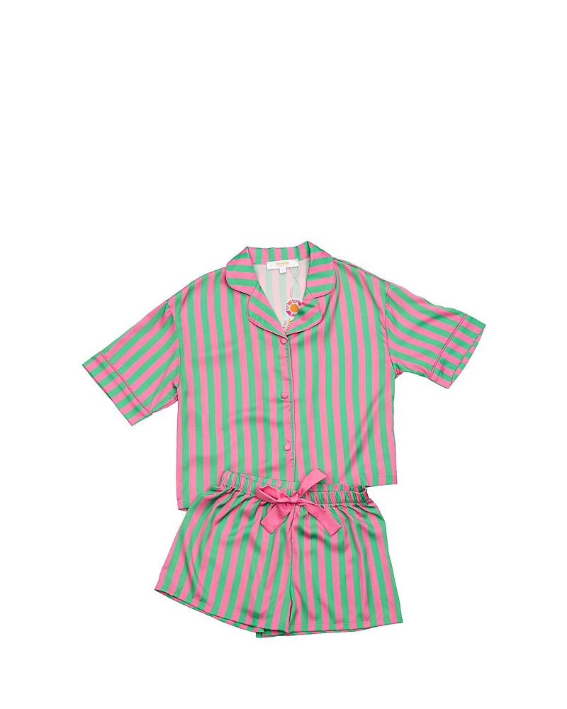 Sunshine Society Girls' Watermelon Silky Short Sleeve Shorts Set - Little Kid, Big Kid