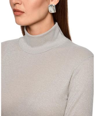  Slim-Fit Lurex Long-Sleeved Top