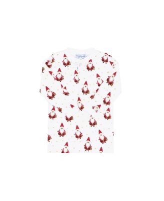 Unisex Santa Print Zipper Footie - Baby