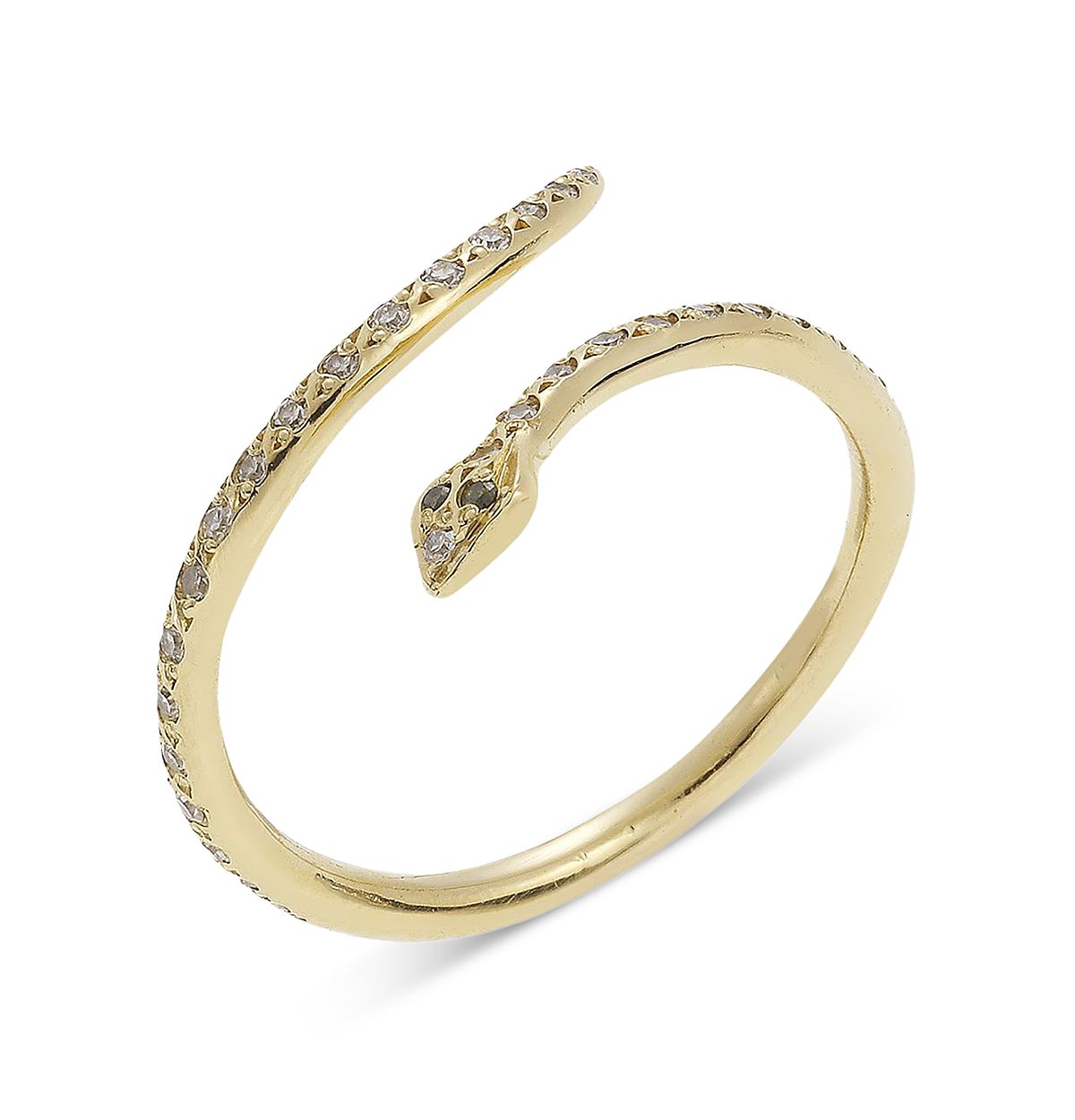 Ileana Makri Green & White Diamond Python Ring