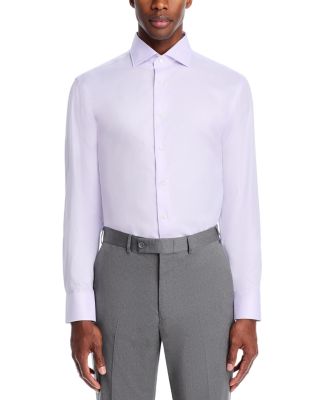 Regular Fit Micro Textured Solid Dress Shirt