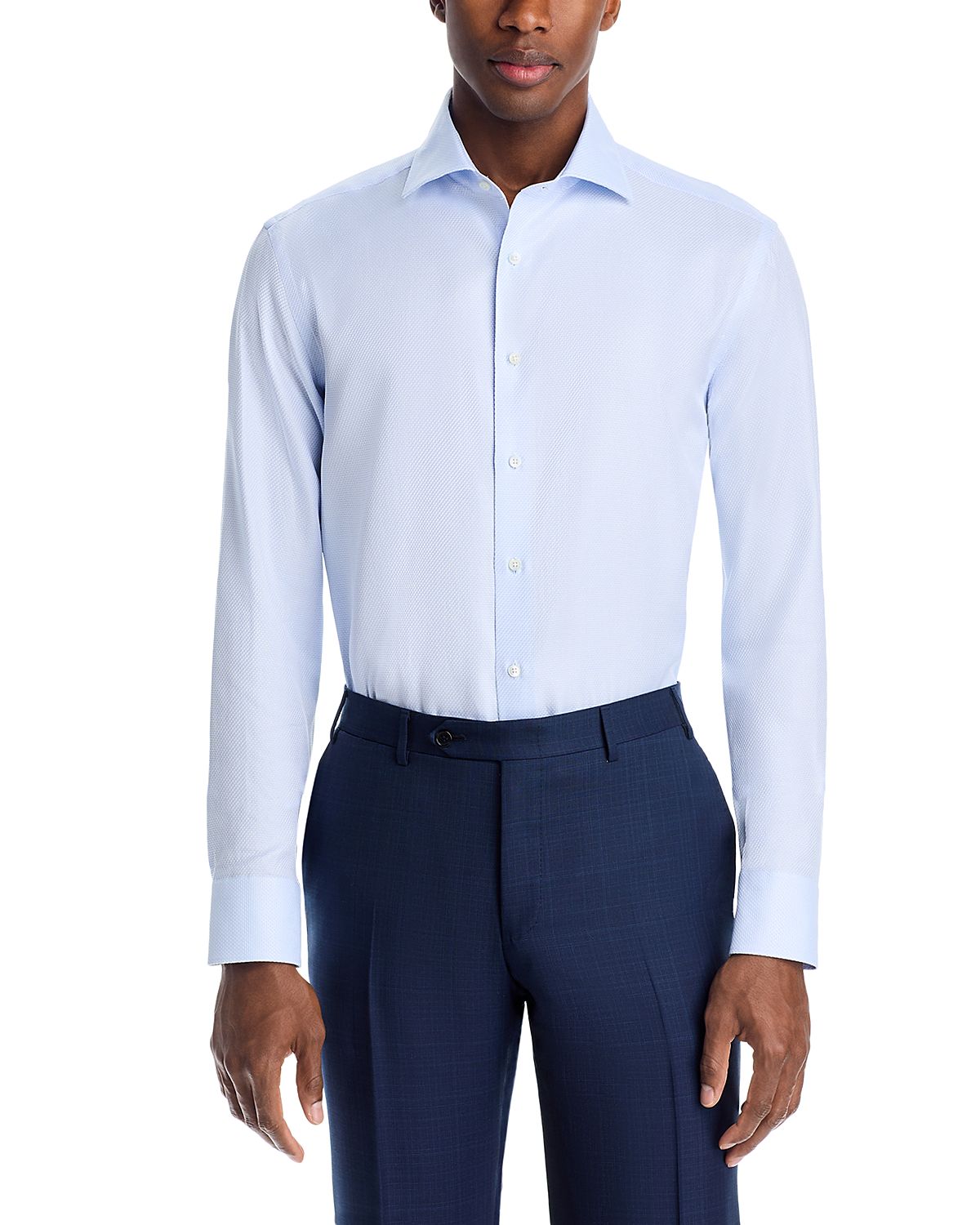 Canali Regular Fit Geo Weave Dress Shirt