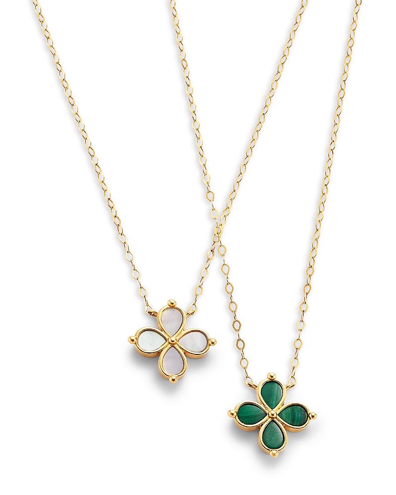 Bloomingdale's Fine Collection Gemstone Clover Pendant in 10K Yellow Gold, 17