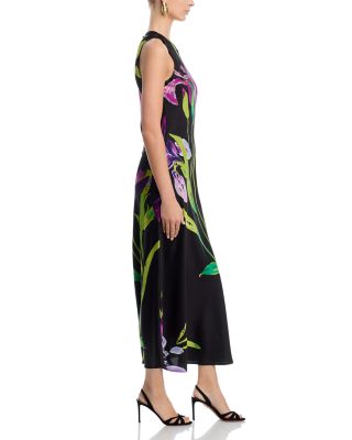 Floral Satin Midi Dress - Exclusive