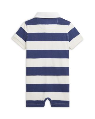 Boys' Striped Cotton Rugby Shortalls - Baby