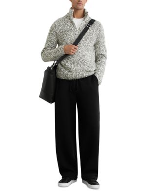 Textured Two Tone Half Zip Sweater