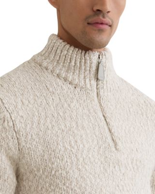 Textured Two Tone Half Zip Sweater