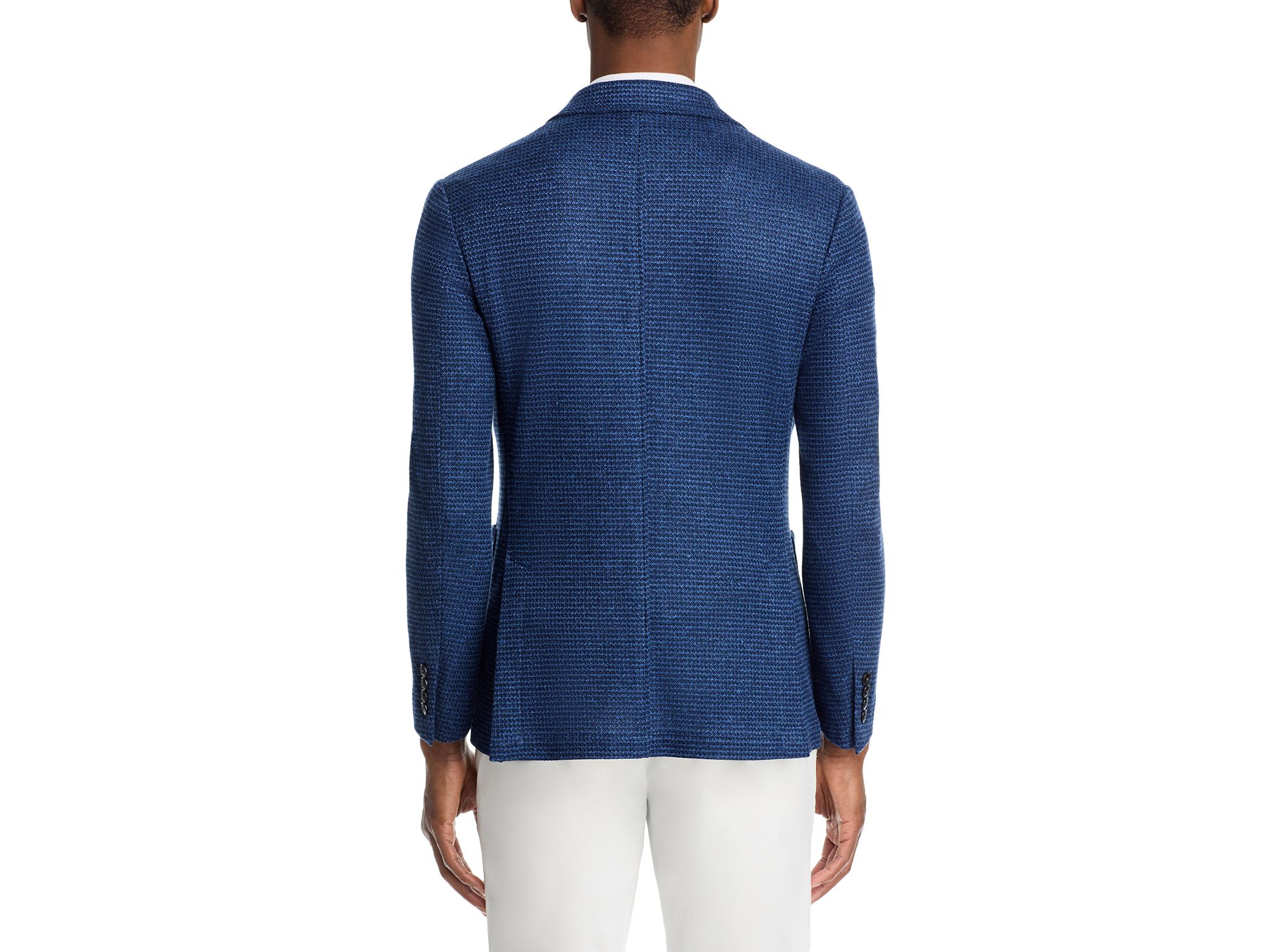 Linen & Cotton Textured Jersey Unstructured Sport Coat — Image 4
