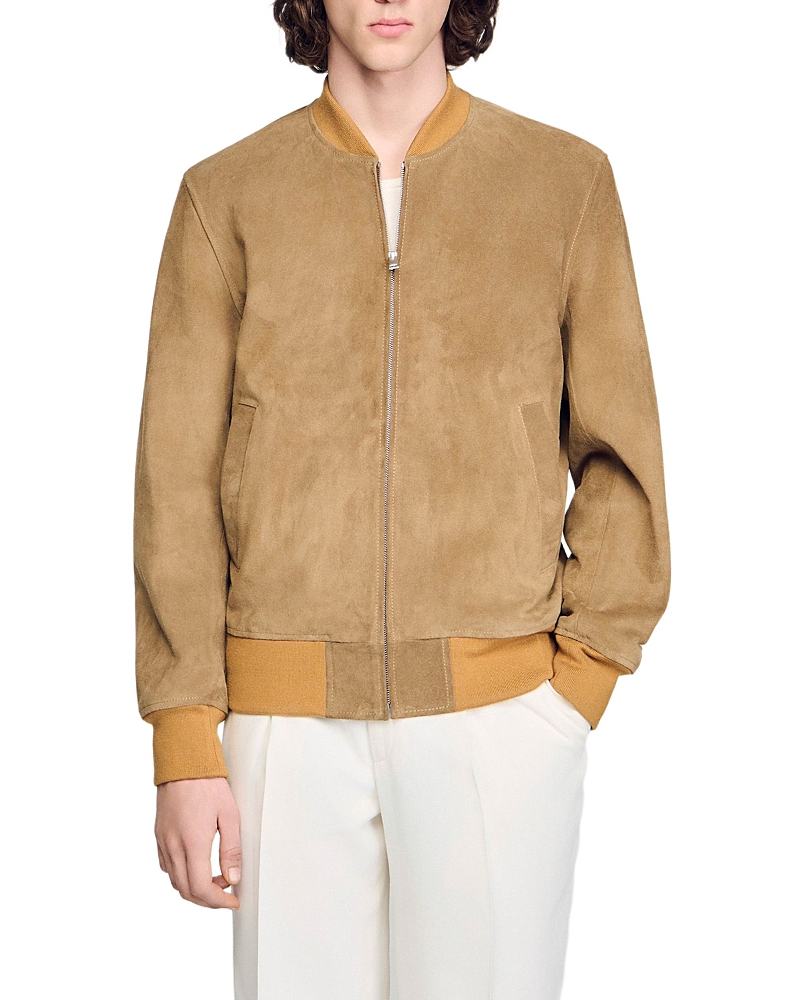 Sandro Monaco Zip Up Split Leather Jacket