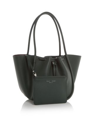 Large Ruched Leather Tote
