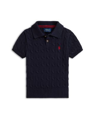 Boys' Cable Knit Cotton Polo Sweater - Little Kid