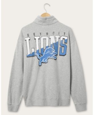  Unisex NFL Detroit Lions Slant 1/4 Button Up Fleece
