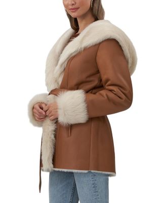  Hooded Shearling Lamb Jacket