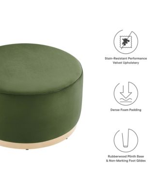  Tilden Large 29" Round Performance Velvet Upholstered Ottoman