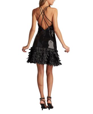  Leni Sequin Petal-Hem Mini Dress