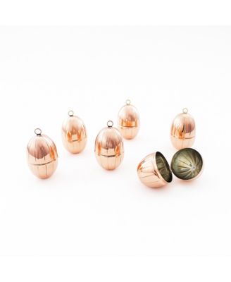  CMK Vintage Inspired Copper Handmade Egg Ornaments, Set of 4