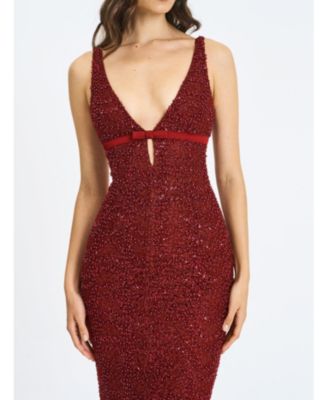  Elora Sequin Beaded Keyhole Maxi Dress