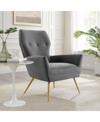  Renata Button Tufted Performance Velvet Armchair