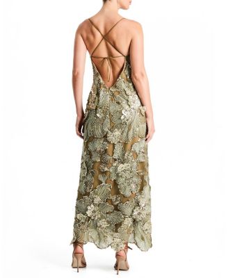 Samantha Floral V-Neck Tie Back Maxi Dress