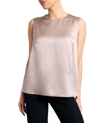 Demi Silk Charmeuse Sleeveless Top
